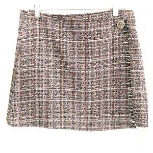 Tweed plaid mini skirt